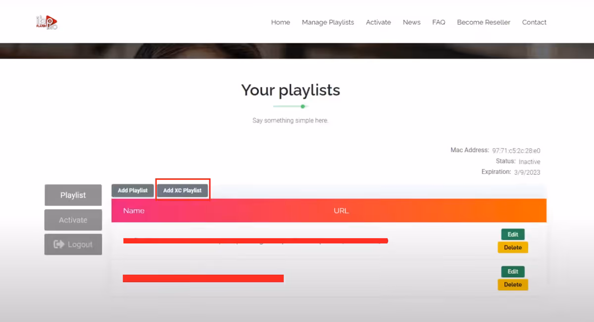 Roku TV agregando la lista de canales en Ibo Player Pro
